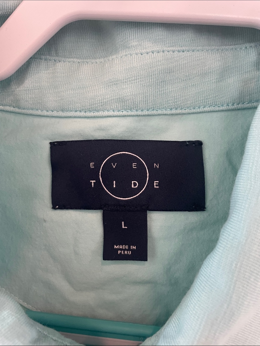 Even Tide Cotton Premium Men's Polo in Light Aqua. Extra button. EUC - Picture 2 of 7